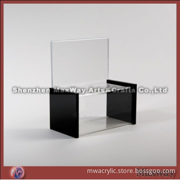 Cubical Acrylic/Plexiglass Suggestion/Donation/Ballot Box/Case of Simple Style